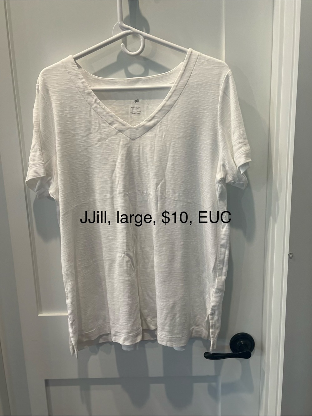 J. Jill White V-Neck Short Sleeve Tee